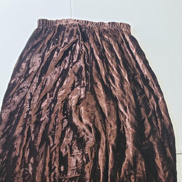CP Shades Pants Womens Large Brown Crushed Velvet Pull On Elastic Waist Lounge - Picture 3 of 12